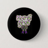 Fat Tuesday Mardi Gras Coquette Bow Kids Girls Wom Button (Vorderseite)