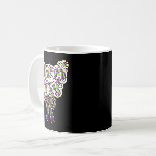 Fat Tuesday Mardi Gras Coquette Bow Kids Girls Wom Kaffeetasse (Vorderseite Links)
