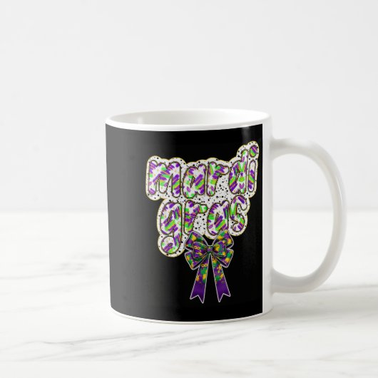 Fat Tuesday Mardi Gras Coquette Bow Kids Girls Wom Kaffeetasse (Rechts)
