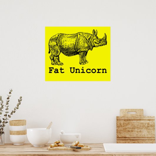 Fat Unicorn Poster (Küche)