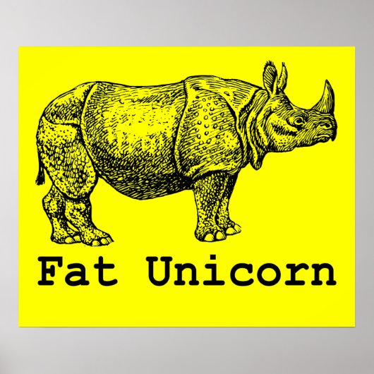 Fat Unicorn Poster (Vorne)