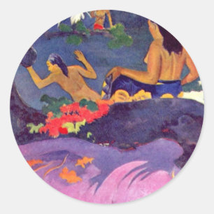 Fatata Te Miti durch Paul Gauguin (beste Qualität Runder Aufkleber