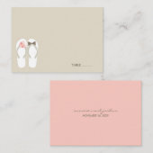 Fatatin Beach Pink Flip Flops Guest Platzkarte (Vorne/Hinten)