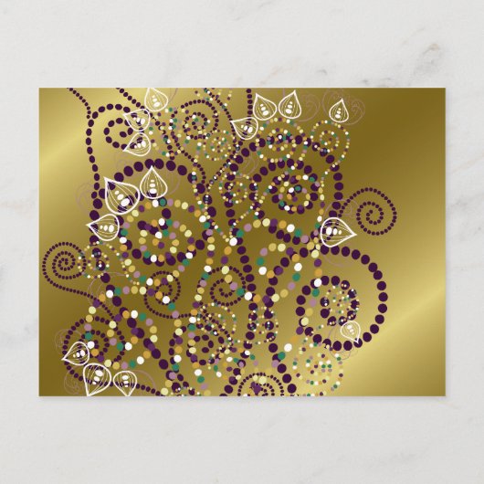 Fatatin Boho Lila Spirals Gold Save the Date Ankündigungspostkarte (Rückseite)