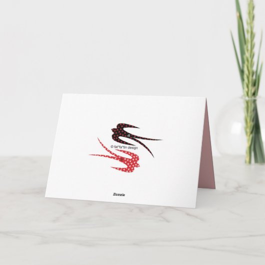 Fatatin Colorful Summer Birds Wirbel Wedding Card (Rückseite)