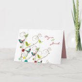 Fatatin Colorful Summer Birds Wirbel Wedding Card (Vorderseite)