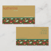 Fatatin Retro Tulips Blume Visitenkarte (Vorne/Hinten)