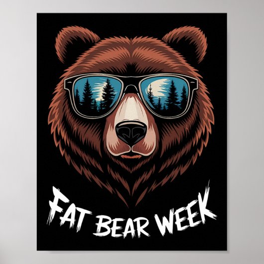 Fatbear Week Retro Bärensmuschel Naturliebhaber Poster (Vorne)