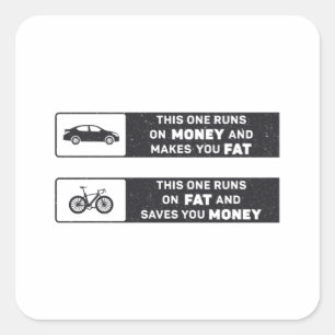 Fatbike Das hier läuft auf dem Money Biker Bike Fa Quadratischer Aufkleber