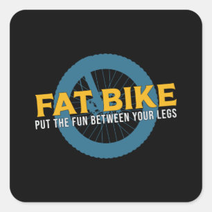 Fatbike zwischen deinen Beinen Biker Radfahren Ret Quadratischer Aufkleber