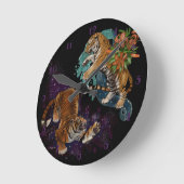 Fate in the Stars Tigers  Runde Wanduhr (Winkel)