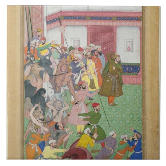 Fatepur Sikiri, 1573: Hasain Quli Khan-l Jahan vor Fliese (Vorderseite)
