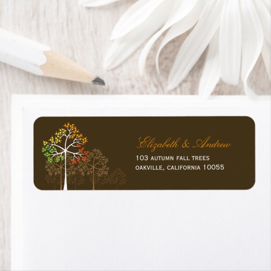 Fatfatin Herbst Trees Brown Address Labels (Insitu)