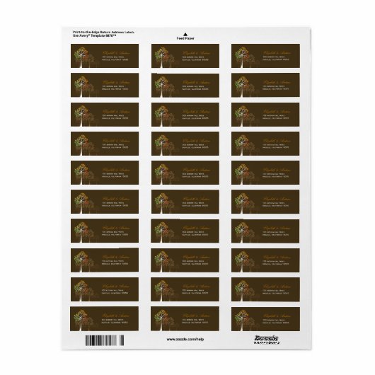 Fatfatin Herbst Trees Brown Address Labels (Vorne)