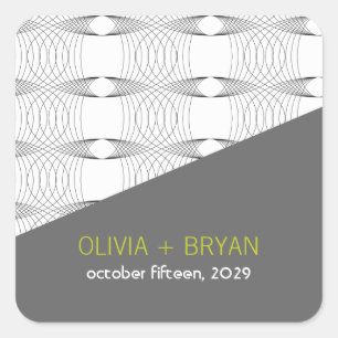 Fatfatin Mod Rings 01 Gastgeschenk Hochzeit Sticke Quadratischer Aufkleber