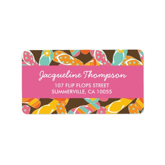 Fatfatin Summer Flip Flops Party Address Labels Adressaufkleber (Vorne)