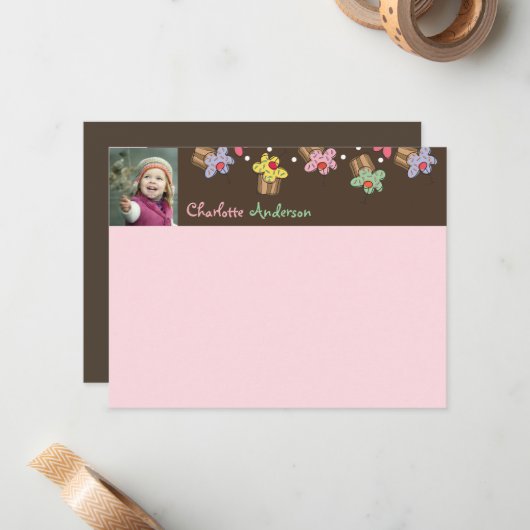 Fatfatin Sweet Cherry Cupcakes Dankeschön Mitteilungskarte (Vorderseite/Rückseite Beispiel)