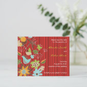 Fatfation Red Floral Garden Save the Date Postkart Ankündigungspostkarte (Stehend Vorderseite)