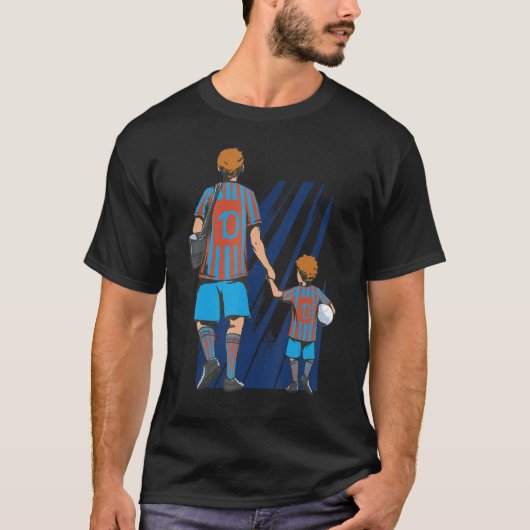 Father And Son Soccer Fans T-Shirt (Vorderseite)