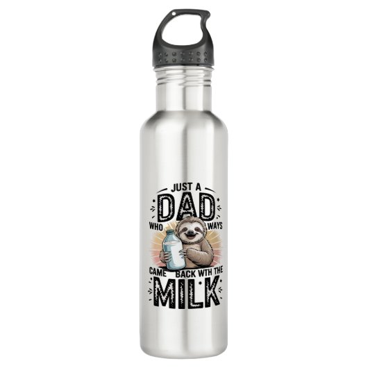 father and son with milk  sloth graphic design-01 edelstahlflasche (Vorderseite)