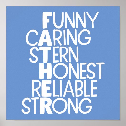 Father Attributes Crossword Art Poster (Vorne)