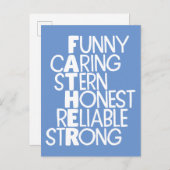 Father Attributes Crossword Art Postkarte (Vorne/Hinten)