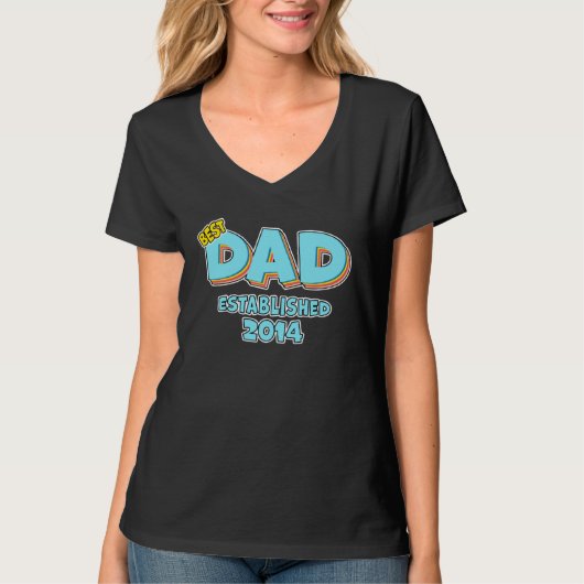Father Best Dad Ever Established 2014 Great Dad T-Shirt (Vorderseite)