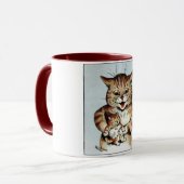Father Cat Holding a Kitten, Louis Wain Tasse (Vorderseite Links)