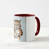 Father Cat Holding a Kitten, Louis Wain Tasse (VorderseiteRechts)