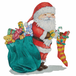 father Christmas and gifts festive Photo Sculpture Fotoskulptur Magnet