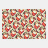 Father Christmas Blowing The Horn Geschenkpapier Set (Vorderseite)