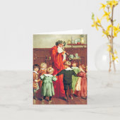 Father Christmas Blowing The Horn Karte (Gelbe Blume)