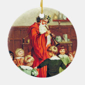 Father Christmas Blowing The Horn Keramik Ornament (Hinten)