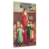 Father Christmas Blowing The Horn Klemmbrett (Rechts)