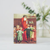 Father Christmas Blowing The Horn Postkarte (Stehend Vorderseite)