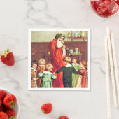 Father Christmas Blowing The Horn Serviette (Beispiel)