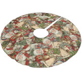 Father Christmas Collage Brushed Polyester Tree S Polyester Weihnachtsbaumdecke (Schrägansicht)