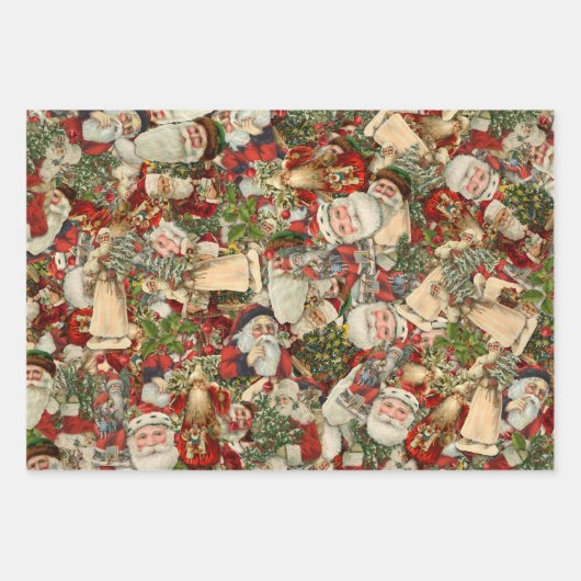Father Christmas Collage  Geschenkpapier Set (Vorderseite)