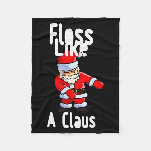 Father Christmas Floss Like A Claus Funny Santa Ug Fleecedecke (Vorderseite)