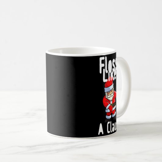 Father Christmas Floss Like A Claus Funny Santa Ug Kaffeetasse (VorderseiteRechts)