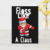 Father Christmas Floss Like A Claus Funny Santa Ug Karte (Gelbe Blume)