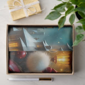 Father Christmas Reading by Lantern Light |  Seidenpapier (Geschenk)