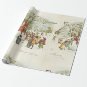 Father Christmas Vintag Book Side Old Letters Geschenkpapier (Ungerollt)