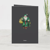 Father Christmas Wearing Green Robes Cut Out Karte (Rückseite)