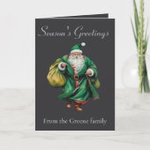 Father Christmas Wearing Green Robes Cut Out Karte (Vorderseite)