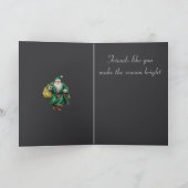 Father Christmas Wearing Green Robes Cut Out Karte (Innenseite)