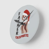 Father Crispness! Bacon Runde Wanduhr (Winkel)