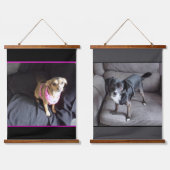 Father Daughter Chihuahuas Wood Topped Tapestries Wandteppich Mit Holzrahmen (Doppelt)