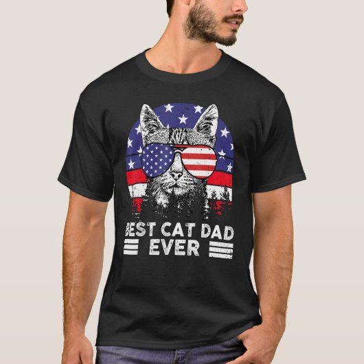 Father Day  Best Cat Dad Ever US Flag Patriotic 4t T-Shirt (Vorderseite)