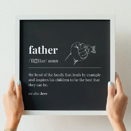 Father Definition First Fist Bump (Schwarz) Poster